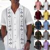 Гавайская рубашка для мужчин, мужские винтажные рубашки для боулинга на пуговицах, летняя пляжная рубашка с коротким рукавом