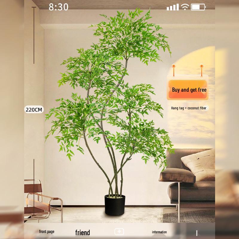 Нандина Роскошное Искусственное Дерево - Напольное Украшение для Помещений и Бионическое Зеленое Растение в Горшке