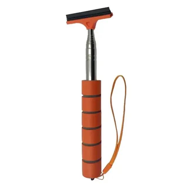 Car Handheld Wiper Rearview Mirror Wiper Stainless Steel Telescopic Retractable Layered Brush Head Window Wash Cleaning Brush