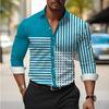 Striped Color Blocked Long Sleeved Shirt for Men In Spring Simple Solid Color Shirts Men’s