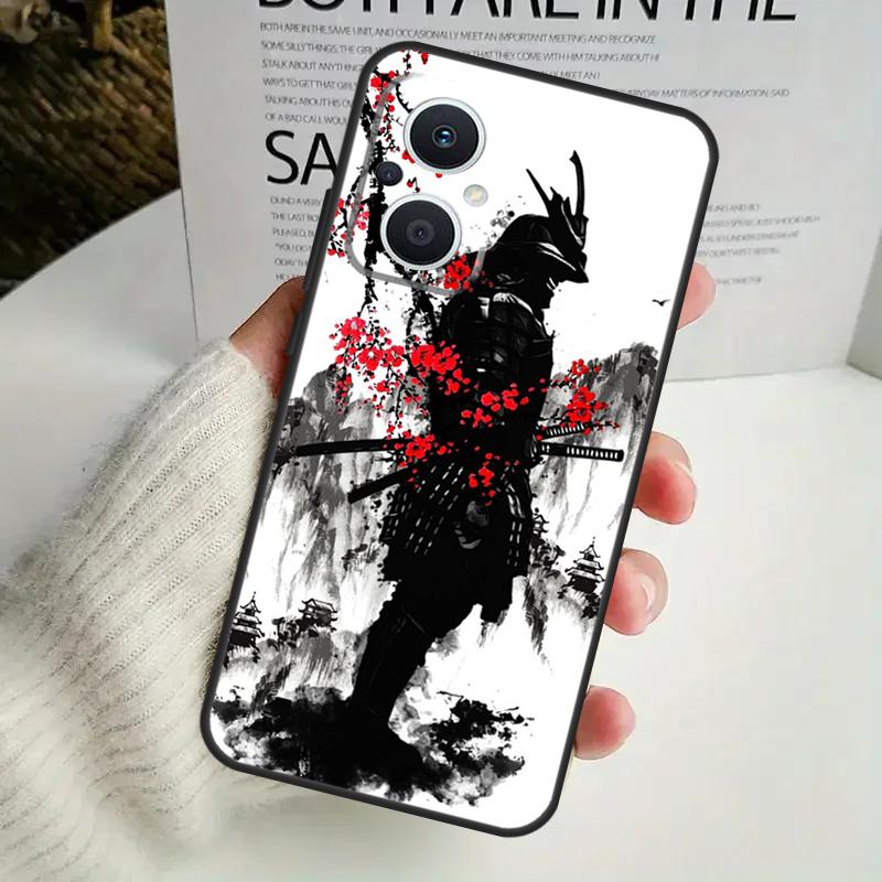 Японский воин-самурай Чехол для OPPO Reno 12F 13F 14F 10 11 12 13 14 Pro 8T 7 8 Lite OPPO Find X6 X5 X8 X9 Pro Чехол