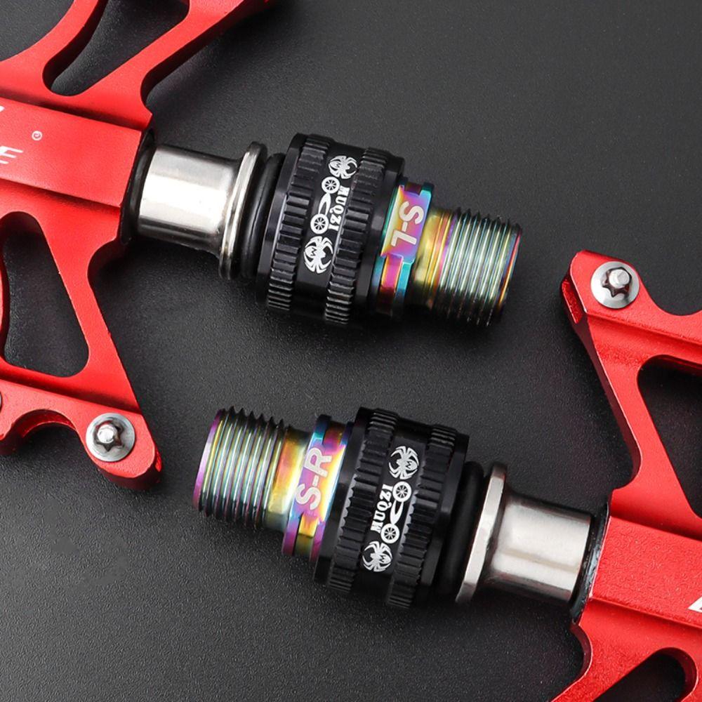 1 Pair Stainless Steel Bike Pedal Axle Extenders Bike Pedals Adapters Spacers Mountain Bike Pedal