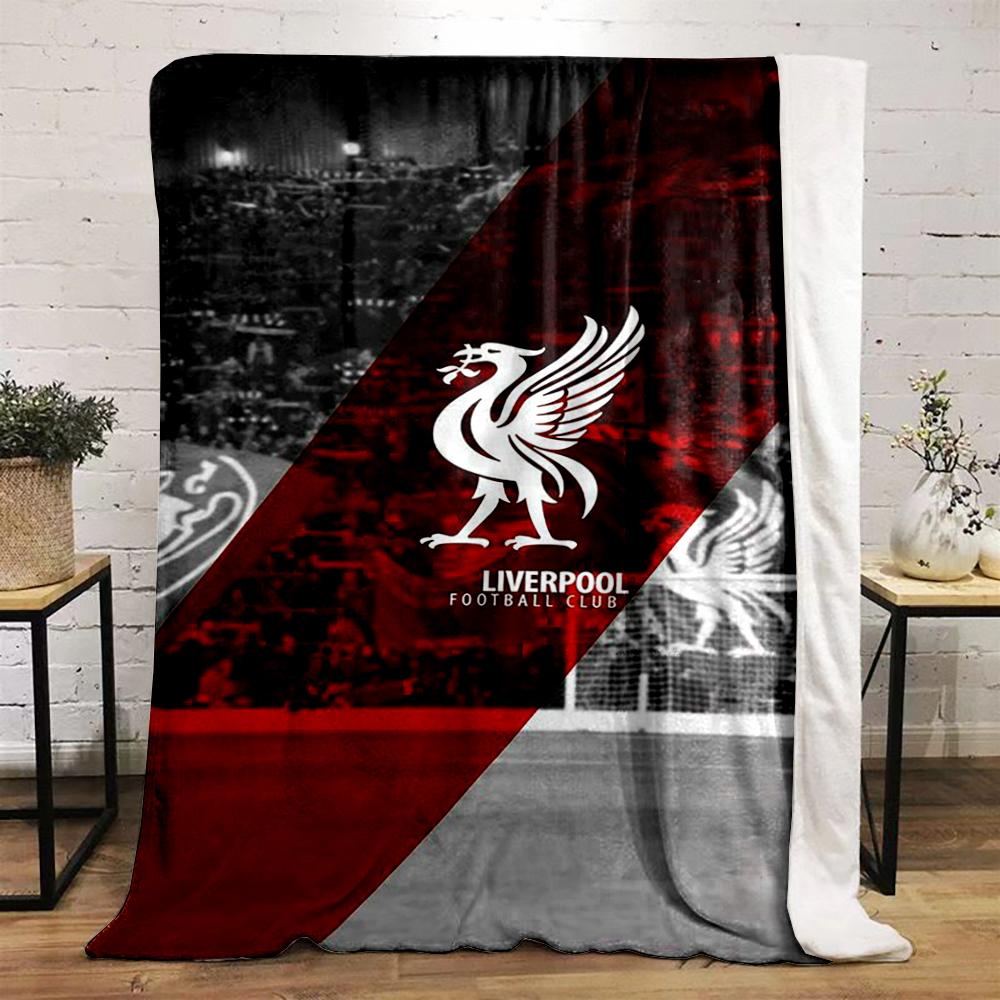 Liverpool Football Club emblem design Flannel blanket for bedroom, living room, sofa, and nap
