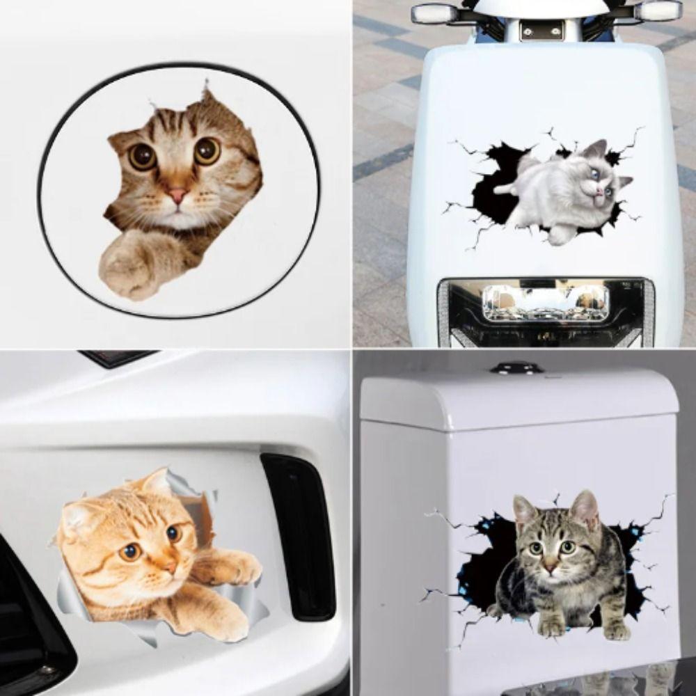 Водонепроницаемые 3D наклейки на автомобиль с котами 3D наклейки со стилизацией кошек и животных ПВХ наклейка на автомобиль Автомобильная наклейка