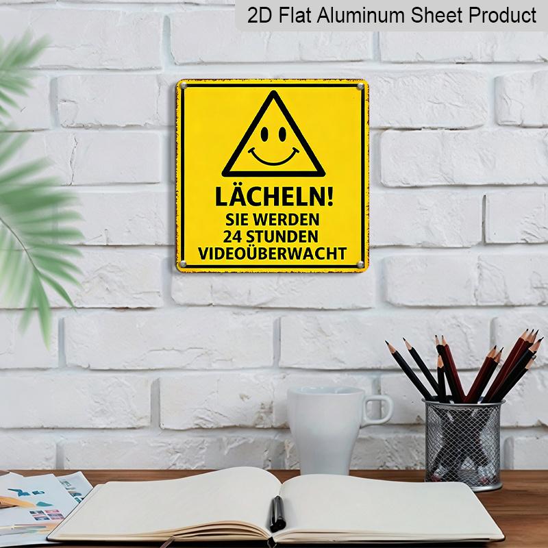 2D Flat, 1pc, Retro Metal Sign, Decorative Plaque and Ornament, Safety Warning Theme, Humorous Style, Suitable for Decorating Yards, Garages