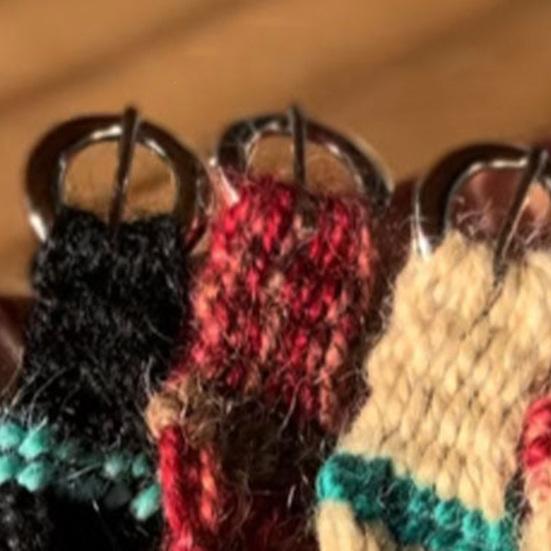 Yousheng 1/4Pcs Mini Girth Keychain Pendant Lightweight Crochet Knitting Saddle Key Chain Handmade Western Cowboy Keyring Accessory