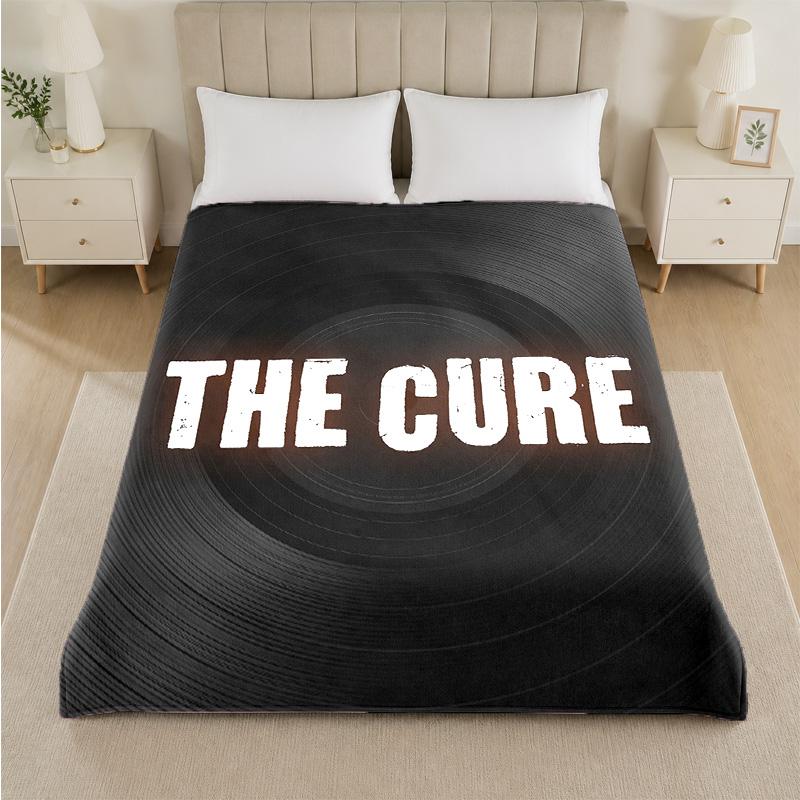 The Cure Print Flannel Blanket Cozy Lightweight Plush Throw Blanket For Bed Sofa Household Use