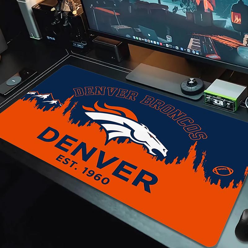 Denver Broncos Logo Color Mouse Pad Large Gaming Table Cushion Non-slip Laptop Tablet Big Mousepad XXL Mat Mini PC Playmat With Lock edge