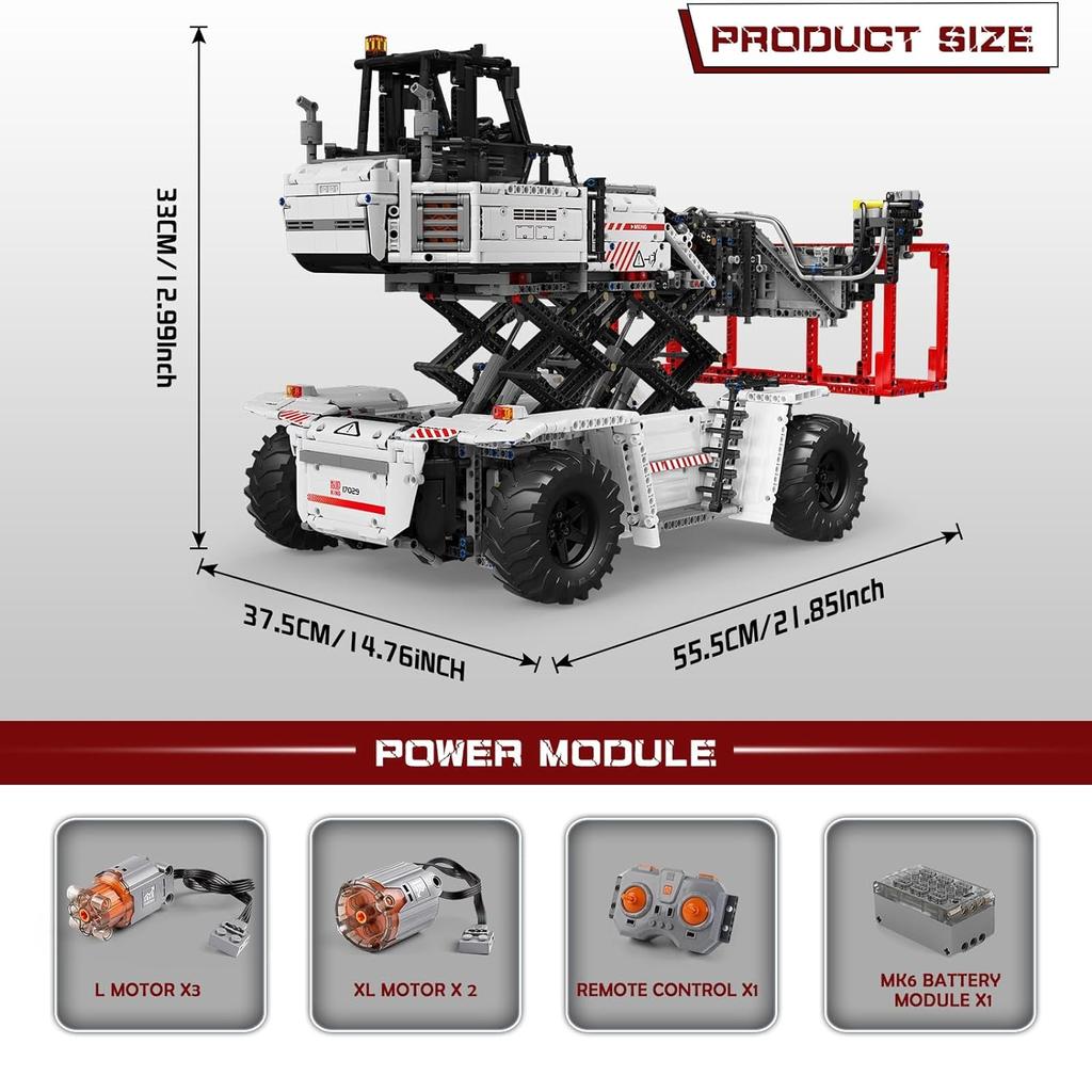 MOULD KING 17029/17030 Набор моделей для сборки контейнеровоза с ножницами Технический радиоуправляемый автомобиль для взрослых Для детей Подарок на день рождения