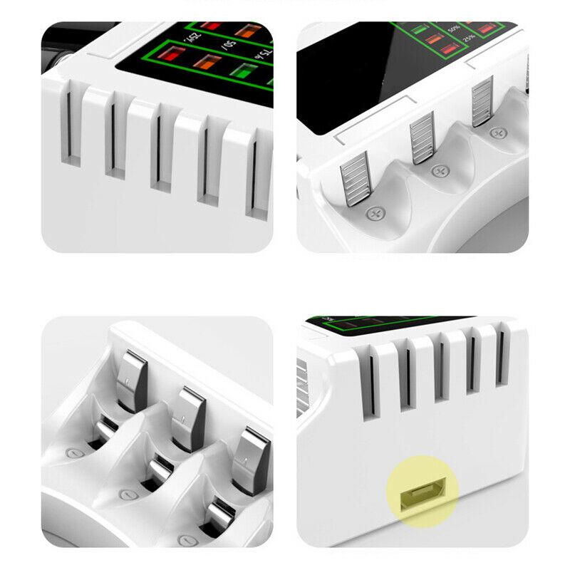 Интеллектуальное зарядное устройство с 4 слотами для быстрой зарядки аккумуляторов AA AAA NI-MH NI-CD