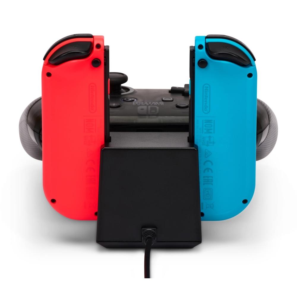 [Лицензированный продукт Nintendo] Зарядная база для контроллера PowerA для Nintendo Switch - черная [Гарантия 2 года] 1525991JP-01