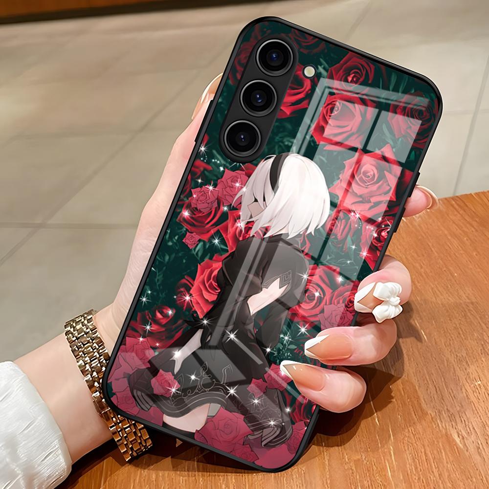 Игровой чехол для телефона Nier Automata для Samsung S26 S25 Edge Ultra S23 S22 S21 S20 Ultra Plus S24 Fe A54 A53 A25 Стеклянная крышка
