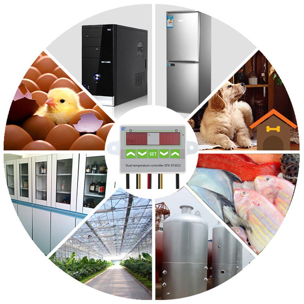 Цифровой термостат с регулятором температуры для инкубатора с двойным дисплеем