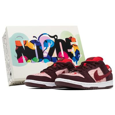 Dunk SB Pro 'вишня' Кожаные Нескользящие, Износостойкие, Легкие Низкие Скейтбордические Кроссовки Унисекс DM0807-600(Teamfour-S-BOX)