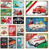 Классический Fiat 500 Винтажные Металлические Жестяные Таблички Настенный Декор Постер Для Кафе Бара Паба Домашний Настенный Декор Автомобильный Металлический Арт Постер YK029