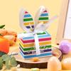 10pcs Color Stripes Rabbit Ears Paper Cookie Candy Box Kids Birthday Party Gift Box Easter Party Gift Packing Boxes Baby Shower