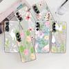 Прозрачный чехол с милым белым кроликом и цветком для Samsung Galaxy S23 S22 S21 S20 Fe Ultra S10 S9 S8 Plus 10e S10lite Note 10plus 20ultra