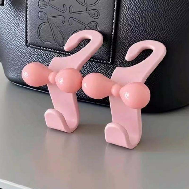 Розовые Девчачьи Крючки на Спинку Автокресла с Бантиками - Бесшовное Хранение в Салоне