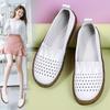 Женские мокасины, лоферы, повседневные, белые, летние, дышащие, мягкие, для медсестры, туфли на плоской подошве, черные, для вождения, для ходьбы, для мамы