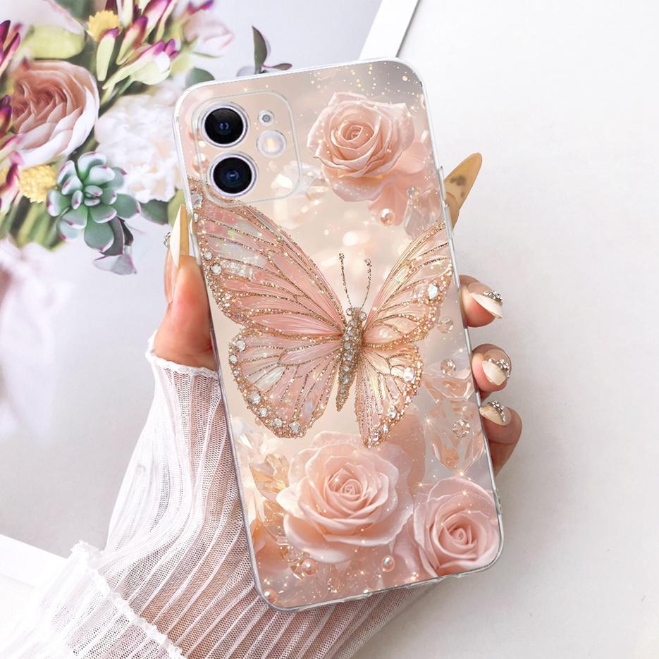 For Apple iPhone 11 Case iPhone11 Pro Luxury Butterfly Tree Painted Cover Soft Slim Phone Case For iPhone 11 Pro Max Fundas Bags