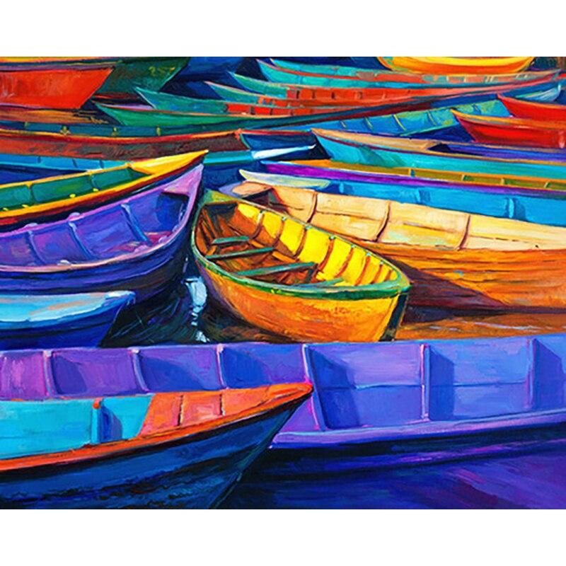 New 5D DIY Diamond Painting Sea View Diamond Embroidery Sailboat Cross Stitch Full Round Drill Home Decor Manual Art Gift