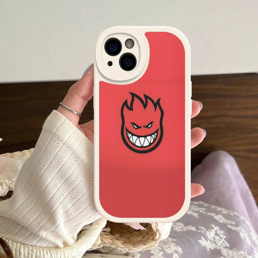 S-Spit F-Fires Logo  Phone Cover For iPhone 11 12 13 14 15 16 Pro Max Mini Plus Soft Leather Case