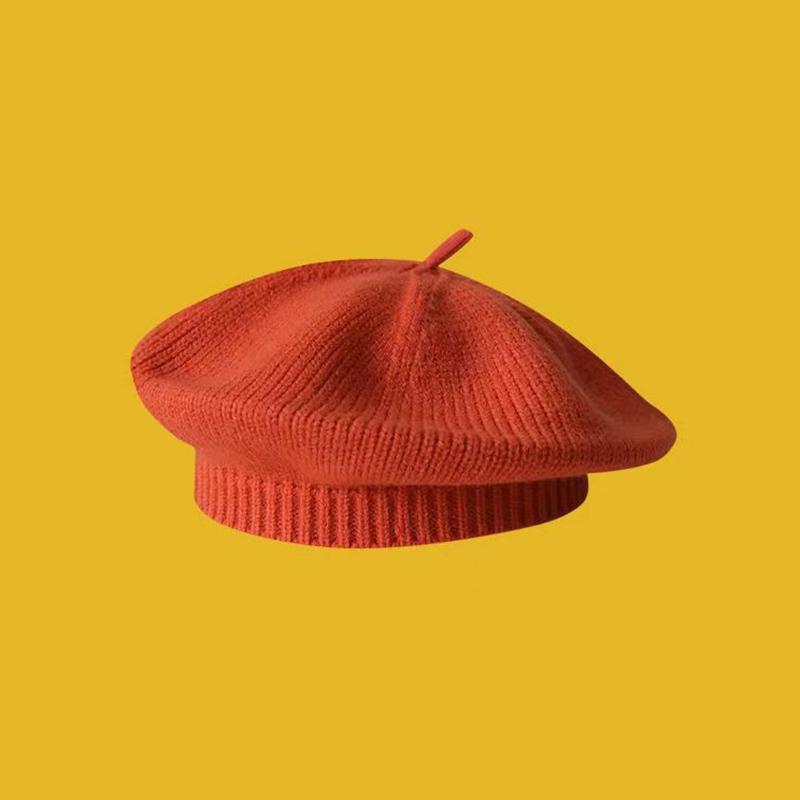 Fashion Cute Baby Knitted Beret Hat Solid Color Children's Warm Hats Autumn Winter Cap For Kids Outdoor Bonnet Accessories Gift