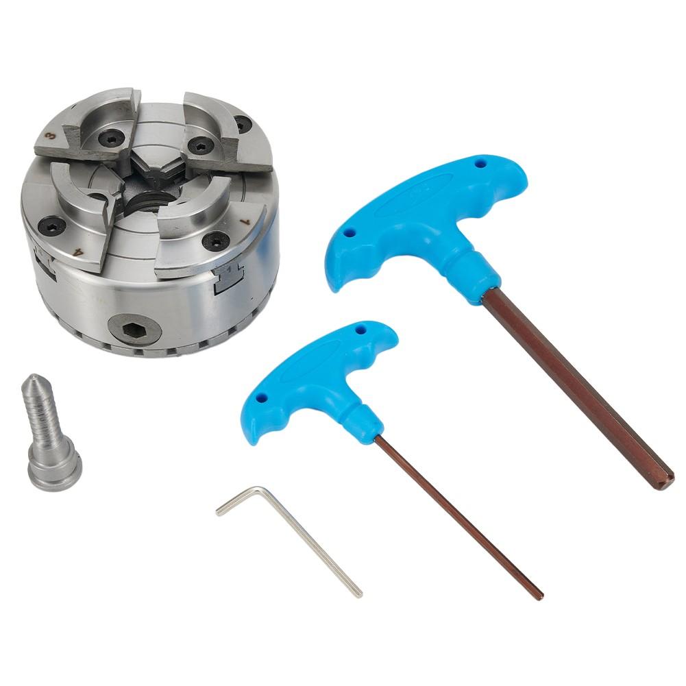 4-дюймовый 4-кулачковый самоцентрирующийся токарный патрон с резьбой M33, гаечный ключ 2,5 мм, внешний диаметр патрона 96 мм