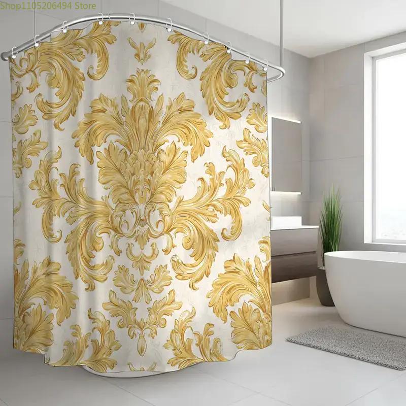 1pc Bathroom Shower Curtain, Gatsby Luxury Party, Anniversary Shower Curtain, Includes 12 Hooks, 180*180cm Bathroom Curtain Ho