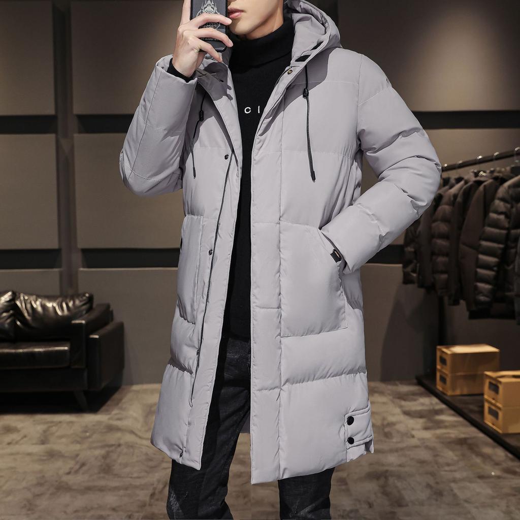 Medium To Long Length, Cotton Jacket, Men's Winter Coat, Loose Hooded Cotton Jacket, Warm and Thick, Down Cotton Jacket