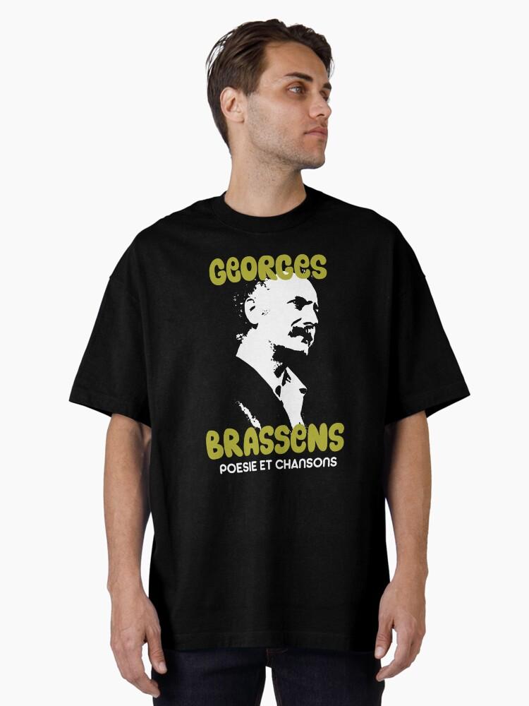 Georges Brassens Georges Brassens Tribute Design - Poetry et Chansons Oversized T-Shirt