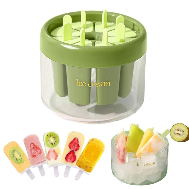 Ice Cream Popsicle Mold DIY Ice Cream Machine Homemade Ice Box with Plastic Stick Ice-lolly Mold Ice Cube Tray Kitchen Gadgets