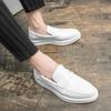 Men White Casual Leather Shoes Brand Moccasin Oxfords Driving Shoes Men Loafers Moccasins Dress Shoes Men Italian Tassel Shoes