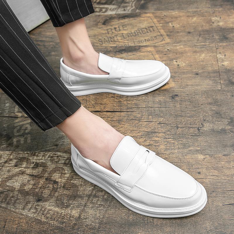 Men White Casual Leather Shoes Brand Moccasin Oxfords Driving Shoes Men Loafers Moccasins Dress Shoes Men Italian Tassel Shoes