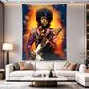 Jimi Hendrix Guitar Fire Stars Pink Jacket Rock Legend Poster Art