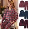 Family Christmas Pjs Matching Set Plaid Long Sleeve Button Down Sleepwear Holiday Soft 2 Piece Lounge Sets