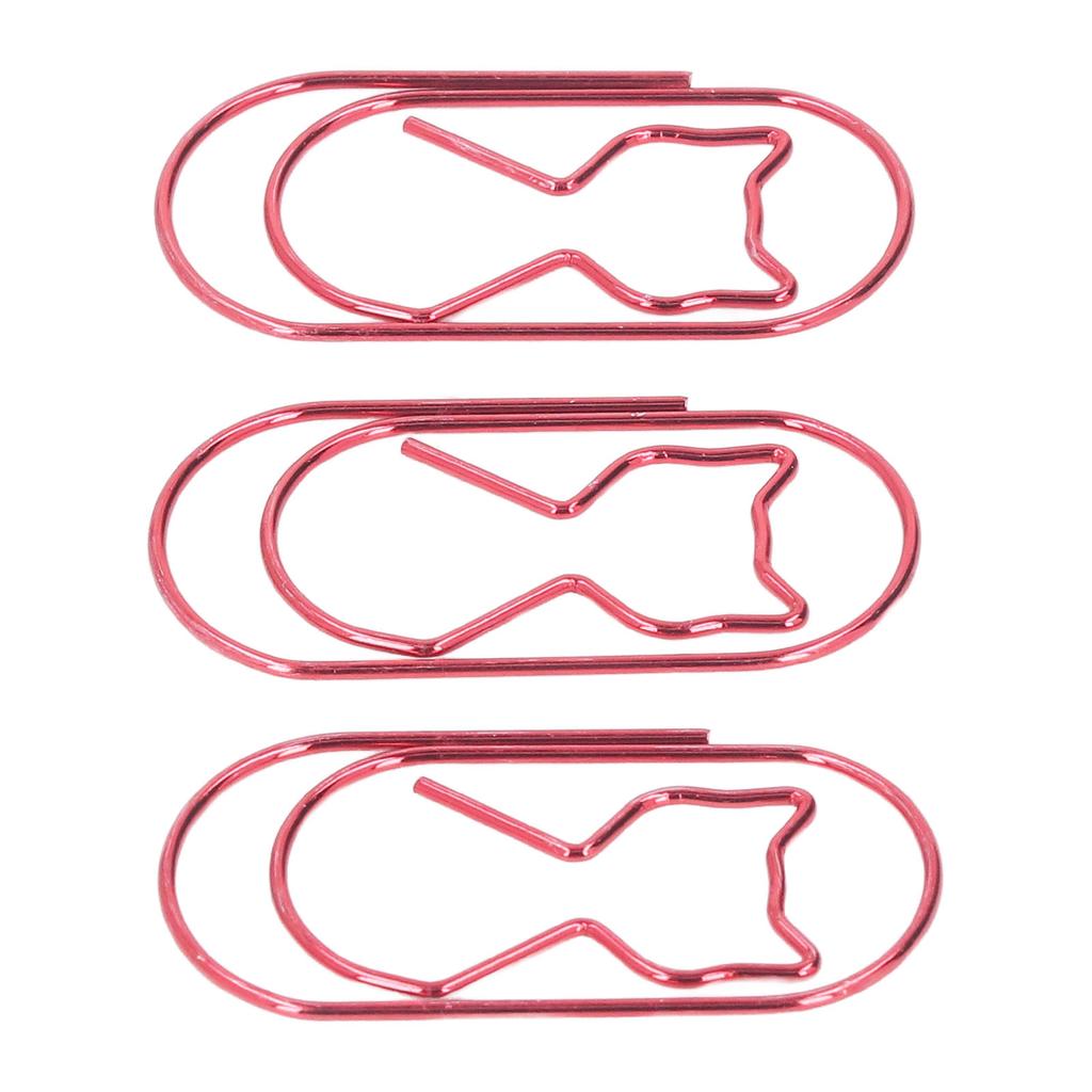 4 Box Cute Cat Paper Clip Fun Shaped Plated Paper Clamp Book Clips Wire Book for File Classification