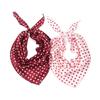 Elegent Solid Color Polka Dots Triangle Scarf Polyester Versatile Bandana Neckerchief Lightweight Head Wraps Office Style