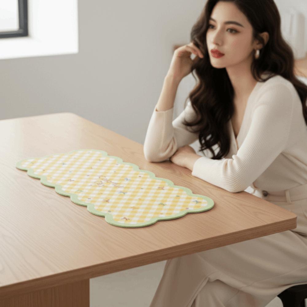 Gingham Mouse Pad Cute Table Blotter Table Cushion Desk Mat Students