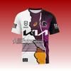 2025 3D Семейная футболка Asics Мужская NRL Брисбен Мода и Комфорт Мужская Детская Футболка с коротким рукавом Универсальная, Дышащая