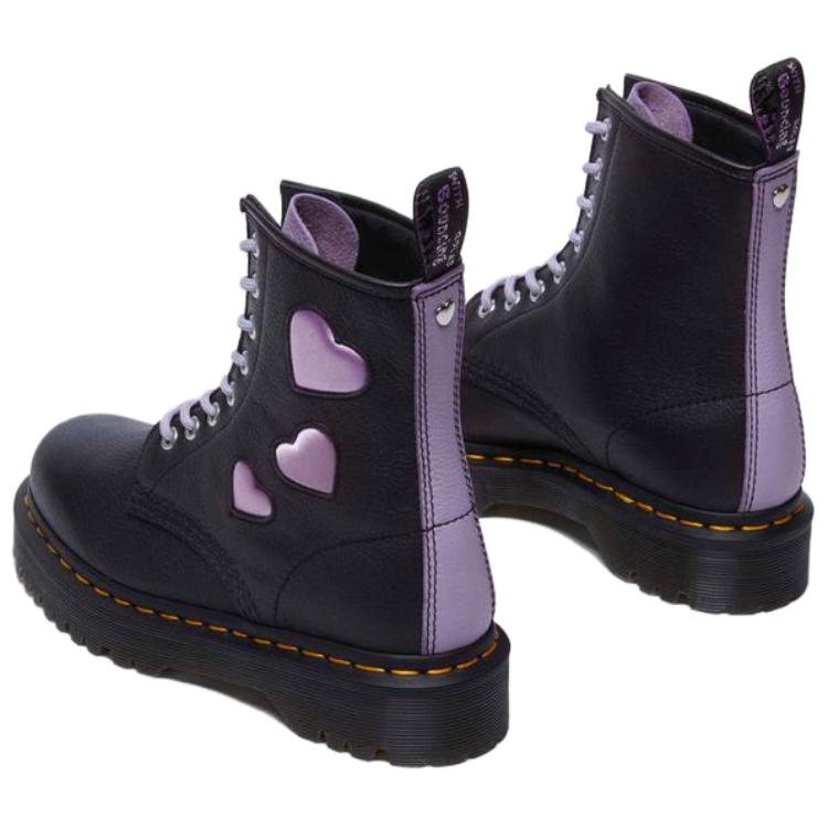Dr. Martens Кожаные ботильоны с цветными блоками в форме сердца Женские ботинки Черные 31882150