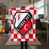 FC Utrecht Printed Flannel Blanket, soft throw for bedroom sofa, washable,soccer fan merchandise, great gift.