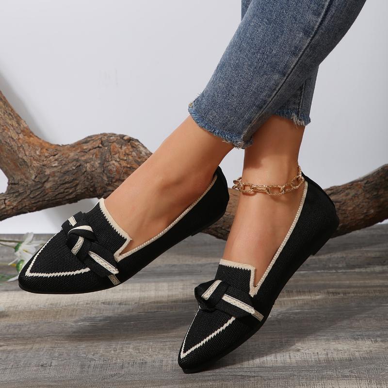 Женские лоферы-балетки с бантом, остроносые, сетчатые, повседневные, удобные для ходьбы, женские, легкие, на шнуровке, на мягкой подошве, балетки, Zapatos De Mujer