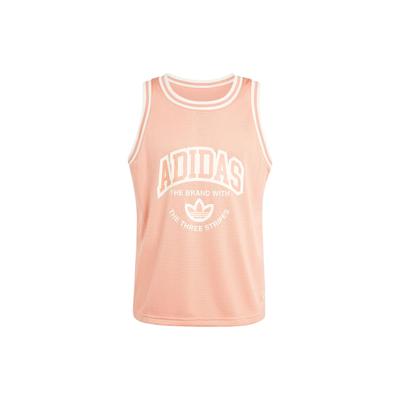 Оригинальный Vrct Letter Logo Print Повседневный Удобный Дышащий Круглый Вырез Без Рукавов Жилет Мужской Топы Глинисто-Розовый IS2899