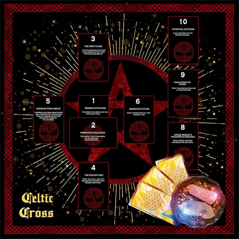 Чтение карт Звездный узор Таро Скатерть для карт Алтари Ткань для алтаря Гадания Скатерть для карт Гобелен