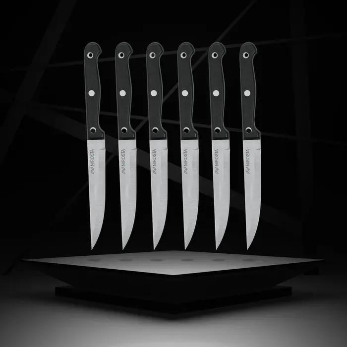 Lot de 6 couteaux à steak - NIROSTA - 21 cm