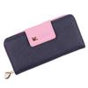 Длинный кошелек Donalee, на молнии по периметру, складной, для девочек и женщин (Темно-синийРозовый)