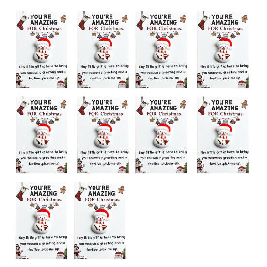 10 Sets Christmas Pocket Hug Gifts Mini Resin Positive Pocket Hug Token with Encouragement Card Appreciation Gifts for Coworker