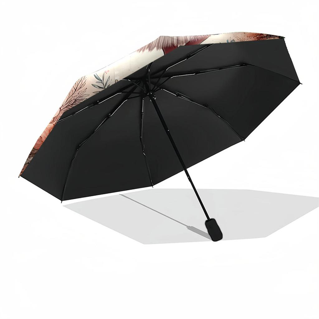 Ballerina In A Dreamy Garden Portable Automatic Umbrella Compact 8-Rib Lightweight Foldable Design for Outdoor Daily Use Fashion Lovers