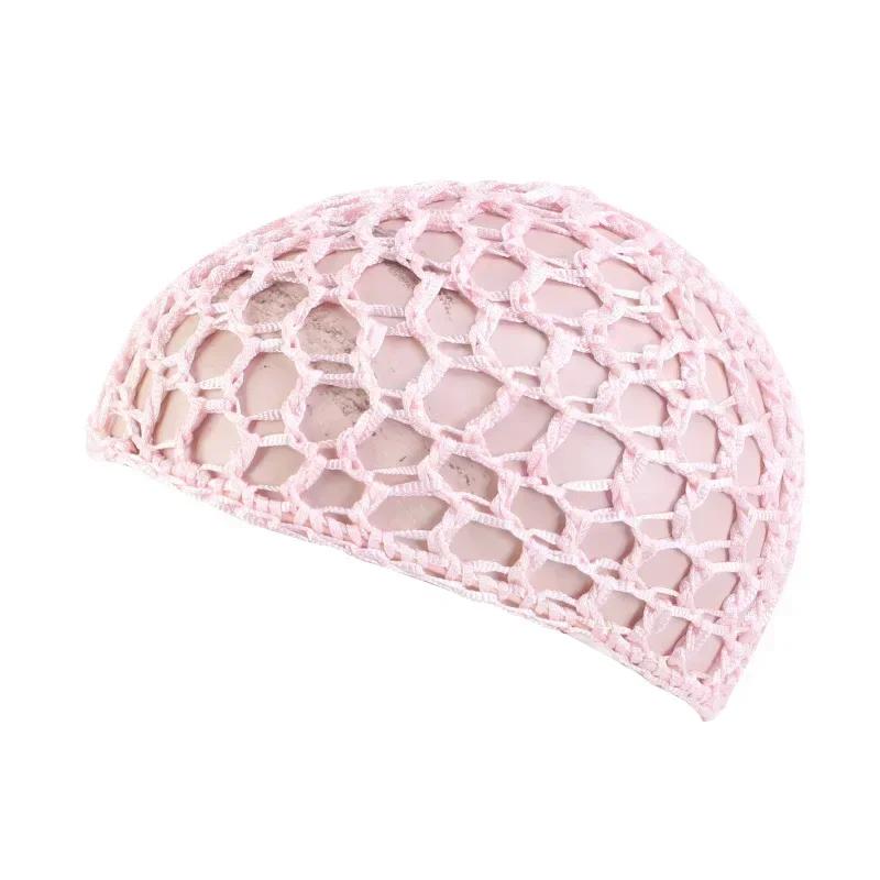 1pc Mesh Crochet Beanies Hat,Solid Color Crocheted Thick Short Hair Net Caps for Night Sleeping Hair Accessories,beach,bathing